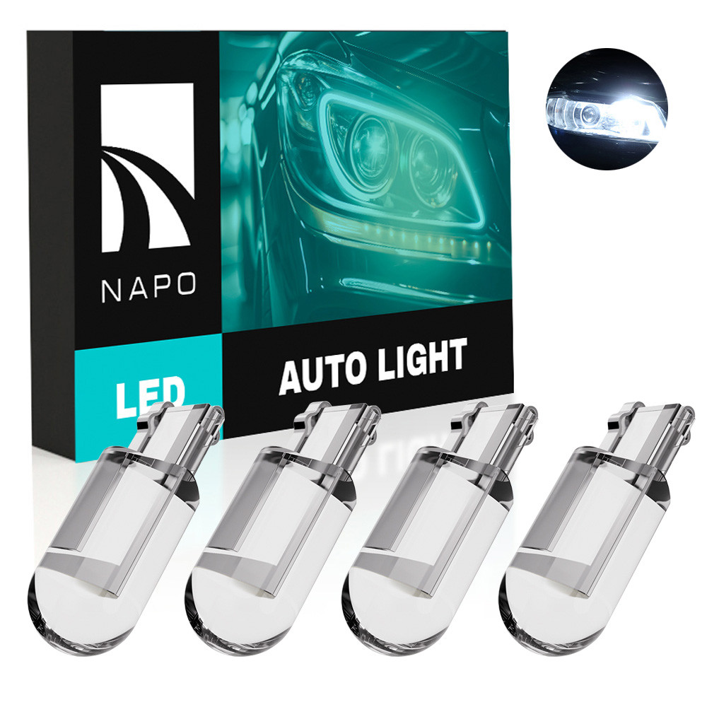 Комплект світлодіодних ламп NAPO LED T10-F1 W5W T10 колір світіння білий 4 шт