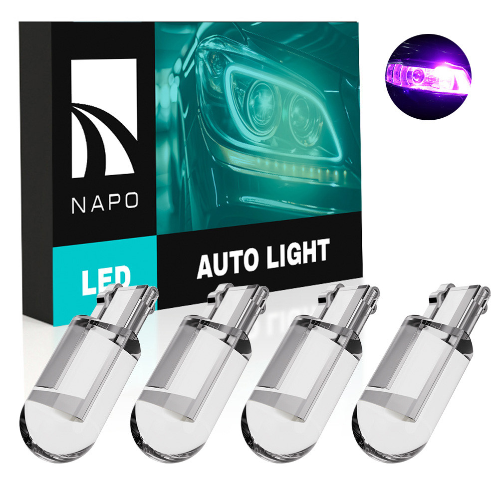 Комплект світлодіодних ламп NAPO LED T10-F1 W5W T10 колір світіння рожевий 4 шт