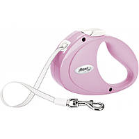 Рулетка для собак зі стрічковим повідцем XS Flexi PUPPY рожевого кольору 2 м/12 кг. Хіт!