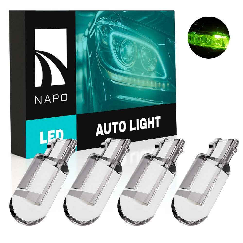 Комплект світлодіодних ламп NAPO LED T10-F1 W5W T10 колір світіння зелений 4 шт
