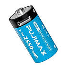 2 Акумулятори Pujimax CR123A (CR123, 16340) 3.7V 800 mAh з USB TYPE-C + кабель, Blue, фото 8