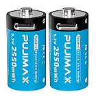 2 Акумулятори Pujimax CR123A (CR123, 16340) 3.7V 800 mAh з USB TYPE-C + кабель, Blue, фото 3