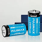 2 Акумулятори Pujimax CR123A (CR123, 16340) 3.7V 800 mAh з USB TYPE-C + кабель, Blue, фото 4