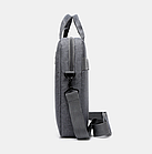 Сумка для ноутбука синя 15,6" Meijieluo портфель до ноутбуку 15-16 дюймів з перегородкою на липучці синій, фото 8