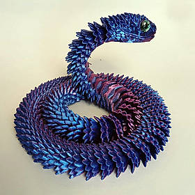 Іграшка Змія 3D шарнірна, 60 см, пластик/Гнучка іграшка змія/ Рухома іграшка-антистрес 3д