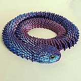 Іграшка Змія  3D  шарнірна, 60 см, пластик/Гнучка іграшка змія/ Рухома іграшка-антистрес 3д, фото 4