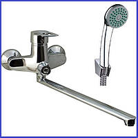 Змішувач для ванни з довгим поворотним виливом 35 см одноважільний G-Ferro Hansberg 006 EURO (GF0006)