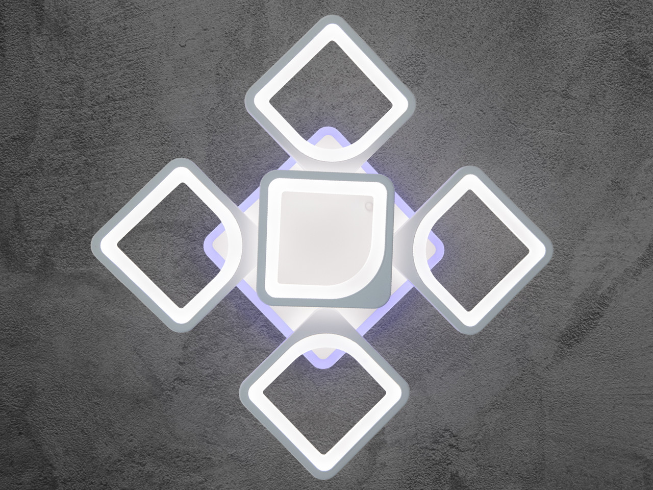 Стельова LED люстра в дитячу з димером, колір білий, 90 W на 13 м2 S8060-4+1WH-LS