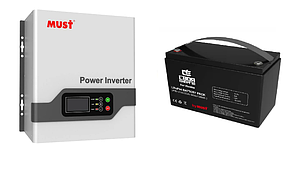 Автономний комплект інвертор Must EP20-1000 PRO + АКБ LP1500-12100 12V 100Ah