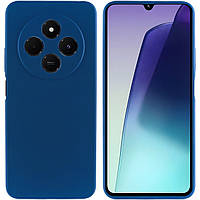 Силіконовий софт тач чохол із мікрофіброю для Xiaomi Redmi 14C синій тонкий матовий