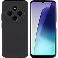 Силіконовий софт тач чохол із мікрофіброю для Xiaomi Redmi 14C чорний тонкий матовий