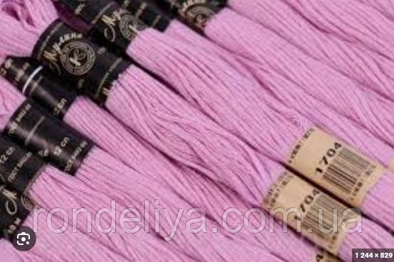 Нитки мулине ПНК им. Кирова, цвет 1704 (светло-сиреневый), фото 1