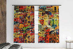 Штори з принтом «Абстрактне кольорове місто»