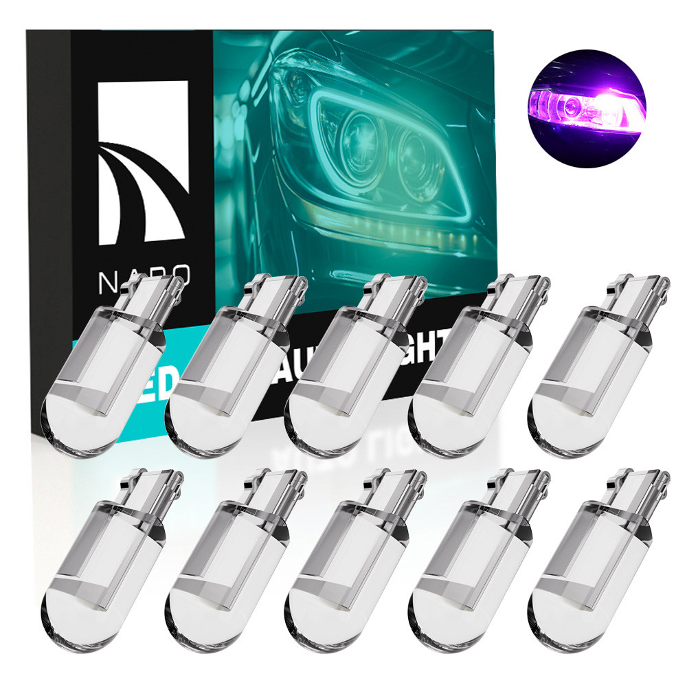 Комплект світлодіодних ламп NAPO LED T10-F1 W5W T10 колір світіння рожевий 10 шт, фото 1