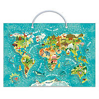 Дитяча магнітна гра DoDo "Карта світу Тварини" 36 елементів + магнітна дошка