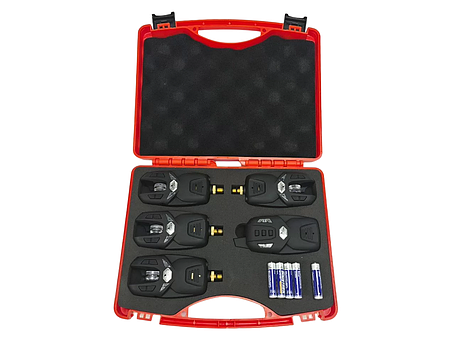 Набір сигналізаторів клювання W. P. E ESK-51 4+1 у кейсі з пейджером, фото 1