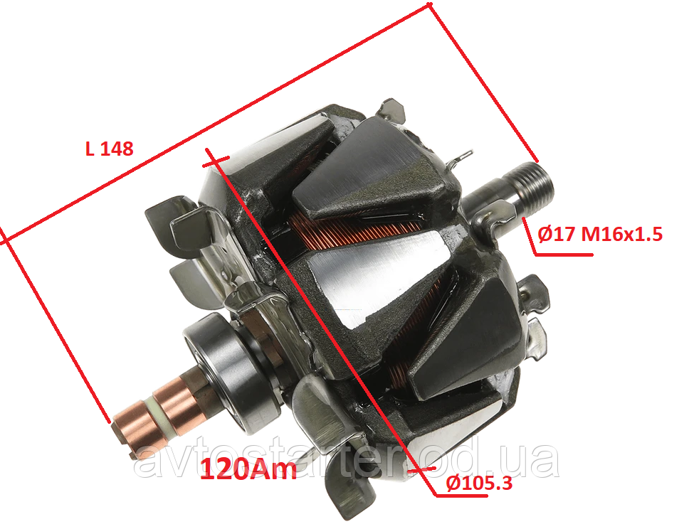 Якір генератора AUDI BMW CITROEN DACIA FIAT Mercedes NISSAN Opel PEUGEOT RENAULT SEAT SKODA VW Beetle Bora, фото 1
