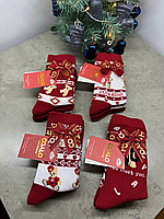 Новогодние носочки, теплые новогодние носочки, носки с новогодним узором,носки в подарочной упаковке