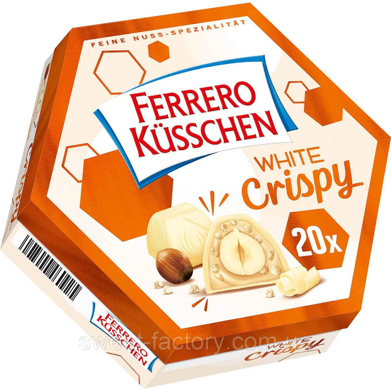 Шоколадні цукерки Ferrero Kusschen White Crispy 172g, фото 1