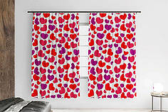 Штори з принтом «Серця. Паттерн»