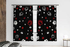 Штори з принтом «Чорні лапки»