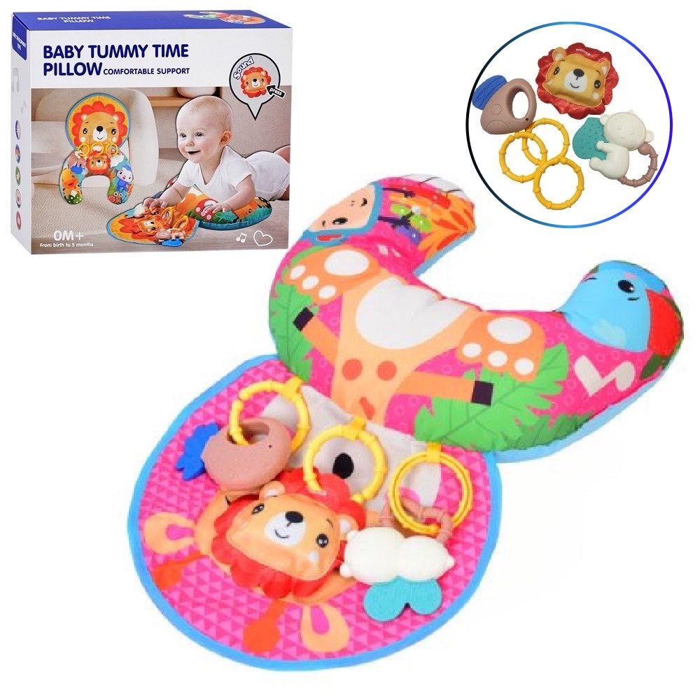 Розвиваюча дитяча подушка Килимок для немовляти 918-905A-906A Жирафик, фото 1