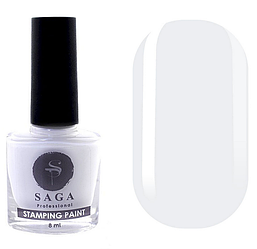 SAGA Professional Stamping №02 Сага лак фарба для стемпінгу біла, без липкого шару.