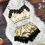 Атласна піжама жіноча з мереживом – стильний нічний комплект, подарунок для коханої або подруги, фото 8