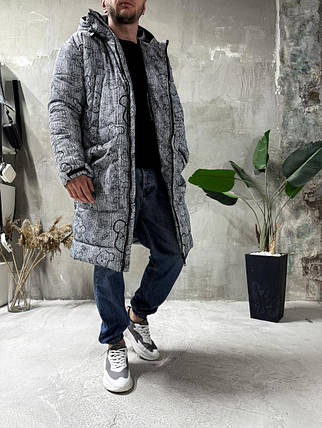 Куртка зимова з капюшоном чоловіча зима унісекс, фото 2