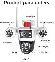 IP Wi-Fi камера PTZ-3L-V88-WF 2 незалежні об'єктиви 4MPx+4MPx (V380Pro), фото 3
