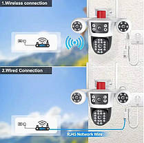 IP Wi-Fi камера PTZ-3L-V88-WF 2 незалежні об'єктиви 4MPx+4MPx (V380Pro), фото 4