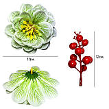 Штучні квіти букет жоржини з гілками калини, 57см, фото 4