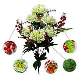 Штучні квіти букет жоржини з гілками калини, 57см, фото 5