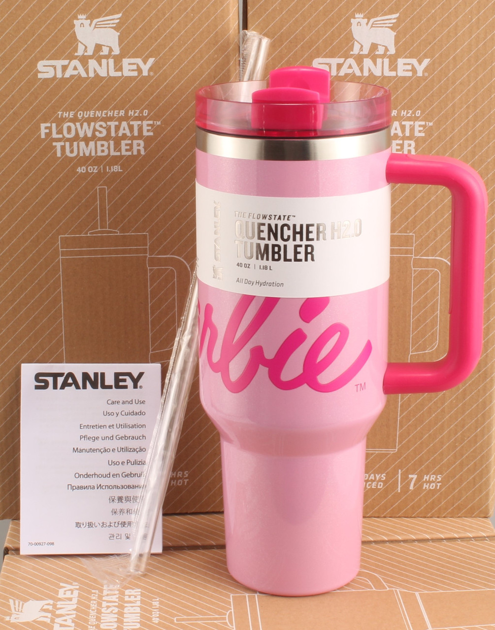 Термос термочашка Stanley Quencher H2.0 Tumbler з нержавіючої сталі 1,18 л Barbie Pink KT6007848 peremogaua