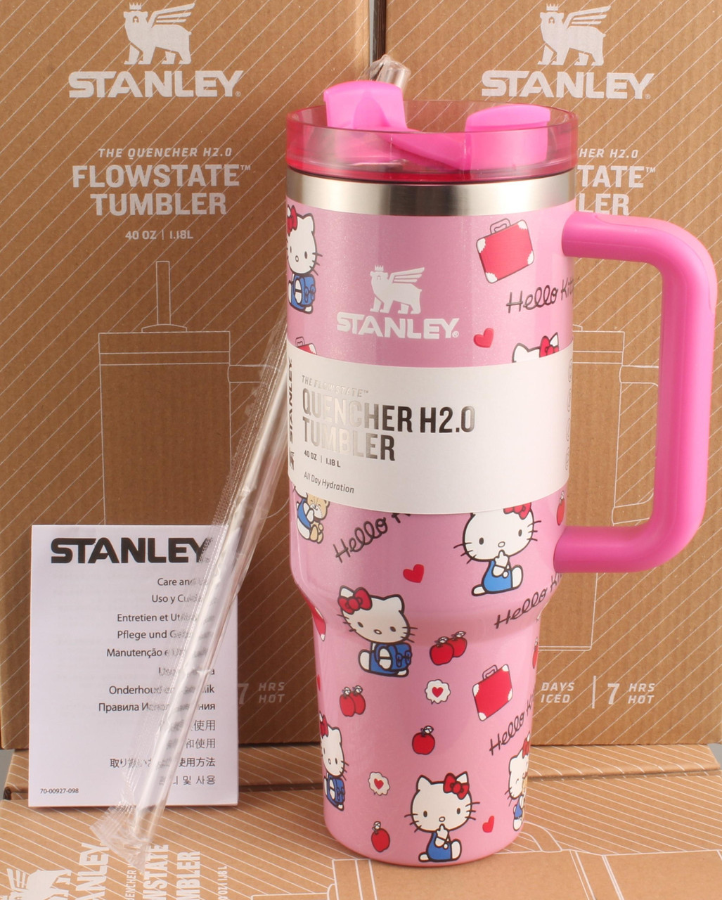 Термос термочашка Stanley Quencher H2.0 Tumbler з нержавіючої сталі 1,18 л Hello Kitty KT6007847 peremogaua
