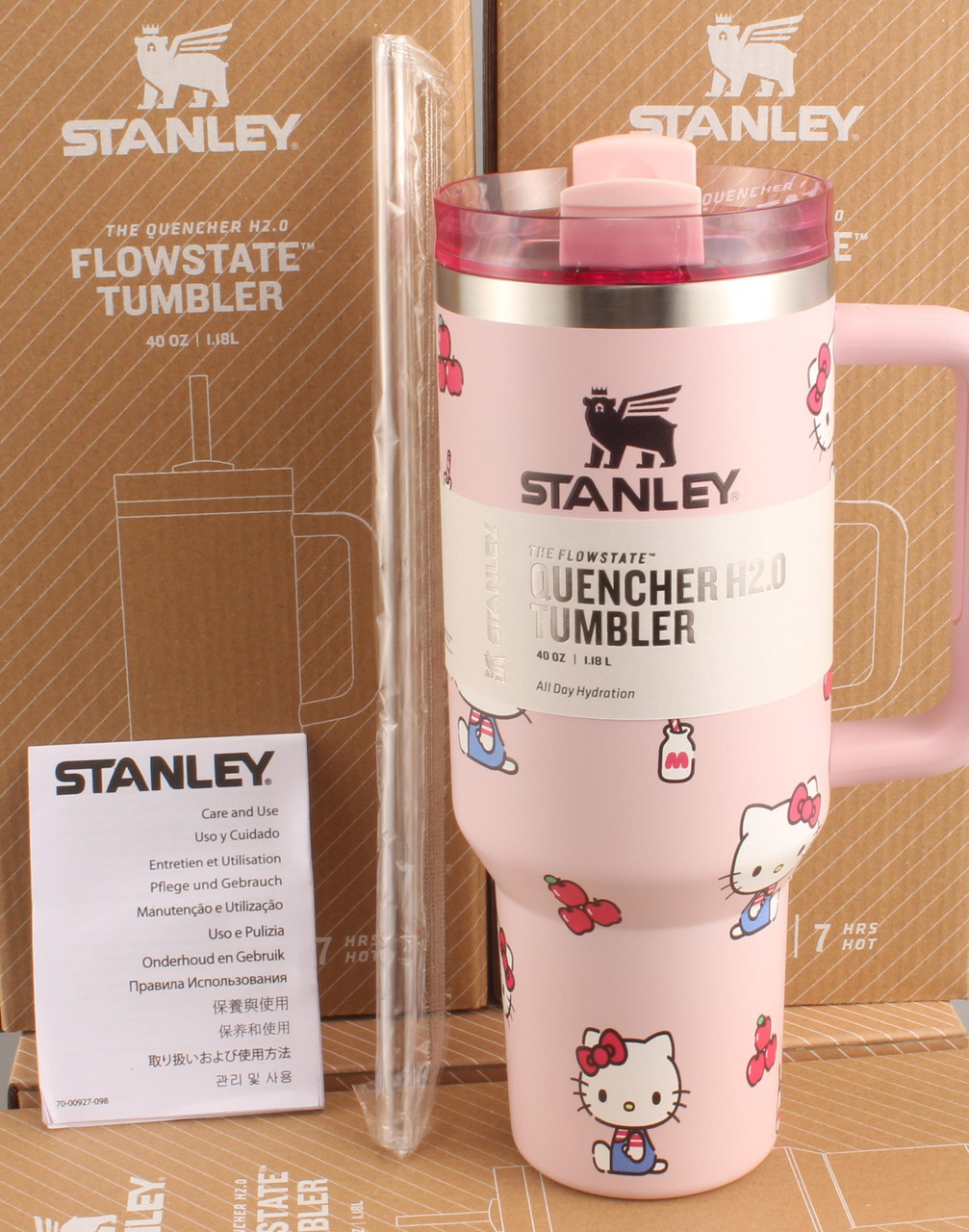 Термос термочашка Stanley Quencher H2.0 Tumbler з нержавіючої сталі 1,18 л Hello Kitty Light Pink KT6007846 peremogaua