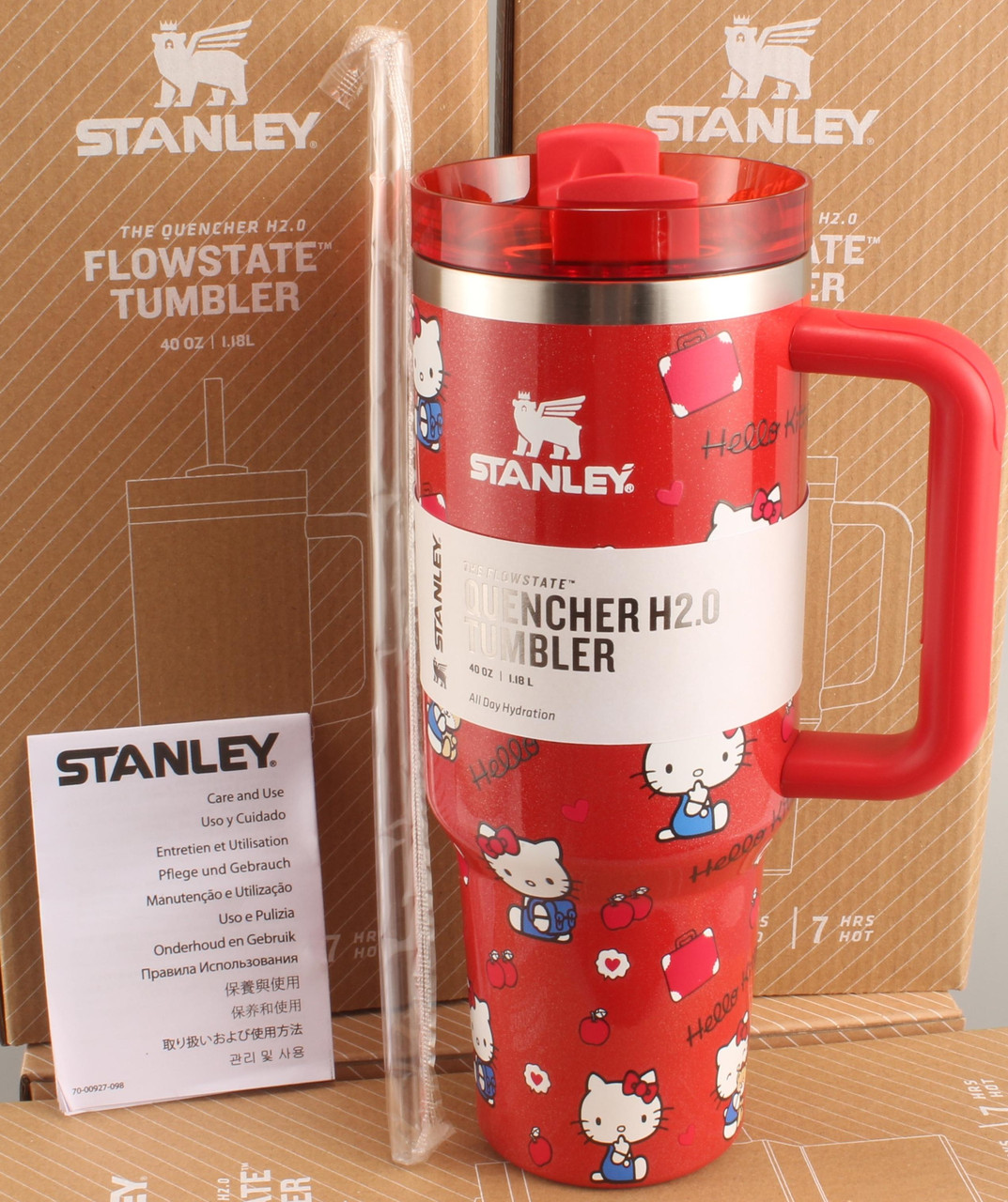 Термос термочашка Stanley Quencher H2.0 Tumbler з нержавіючої сталі 1,18 л Hello Kitty Red KT6007845 peremogaua