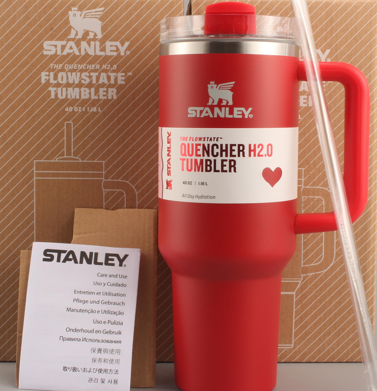 Термос термочашка Stanley Quencher H2.0 Tumbler з нержавіючої сталі 1,18 л Red Carpet KT6007827 peremogaua