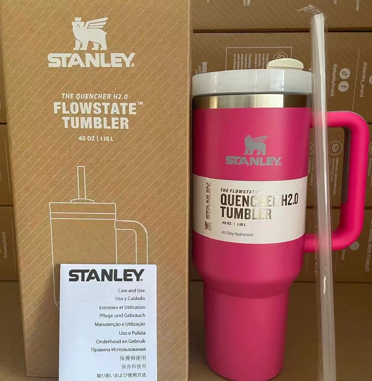Термос термочашка Stanley Quencher H2.0 Tumbler з нержавіючої сталі 1,18 л Raspberry KT6007825 peremogaua
