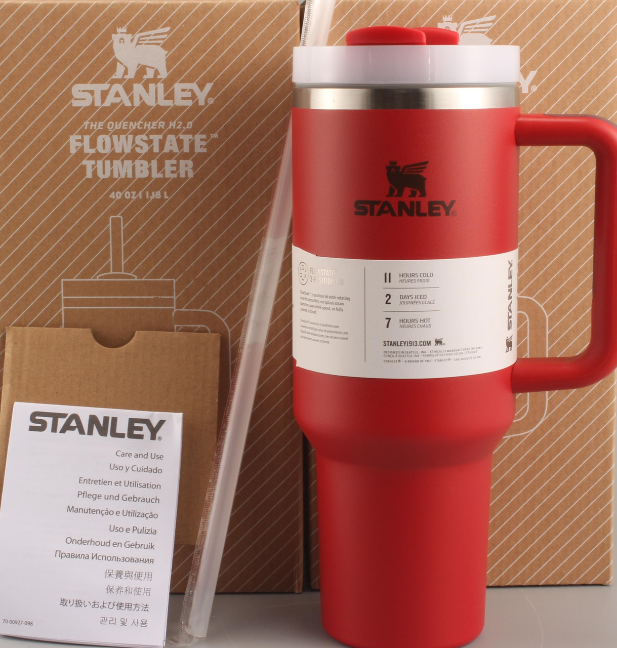 Термос термочашка Stanley Quencher H2.0 Tumbler з нержавіючої сталі 1,18 л Crimson KT6007822 peremogaua, фото 1