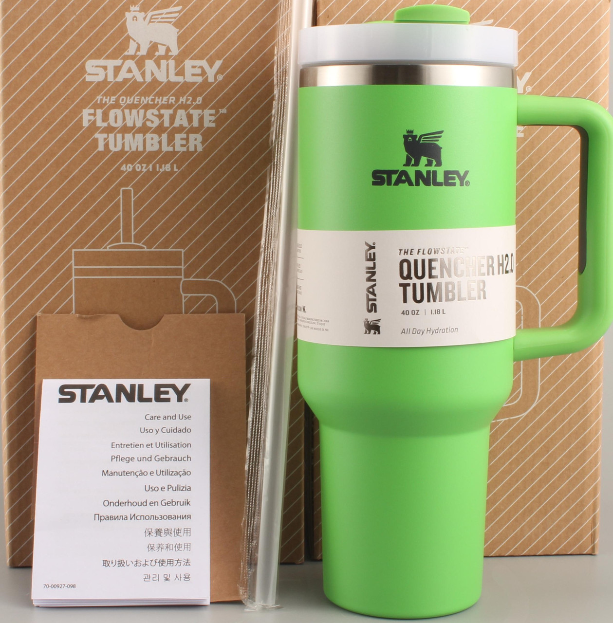 Термос термочашка Stanley Quencher H2.0 Tumbler з нержавіючої сталі 1,18 л Citron KT6007821 peremogaua, фото 1