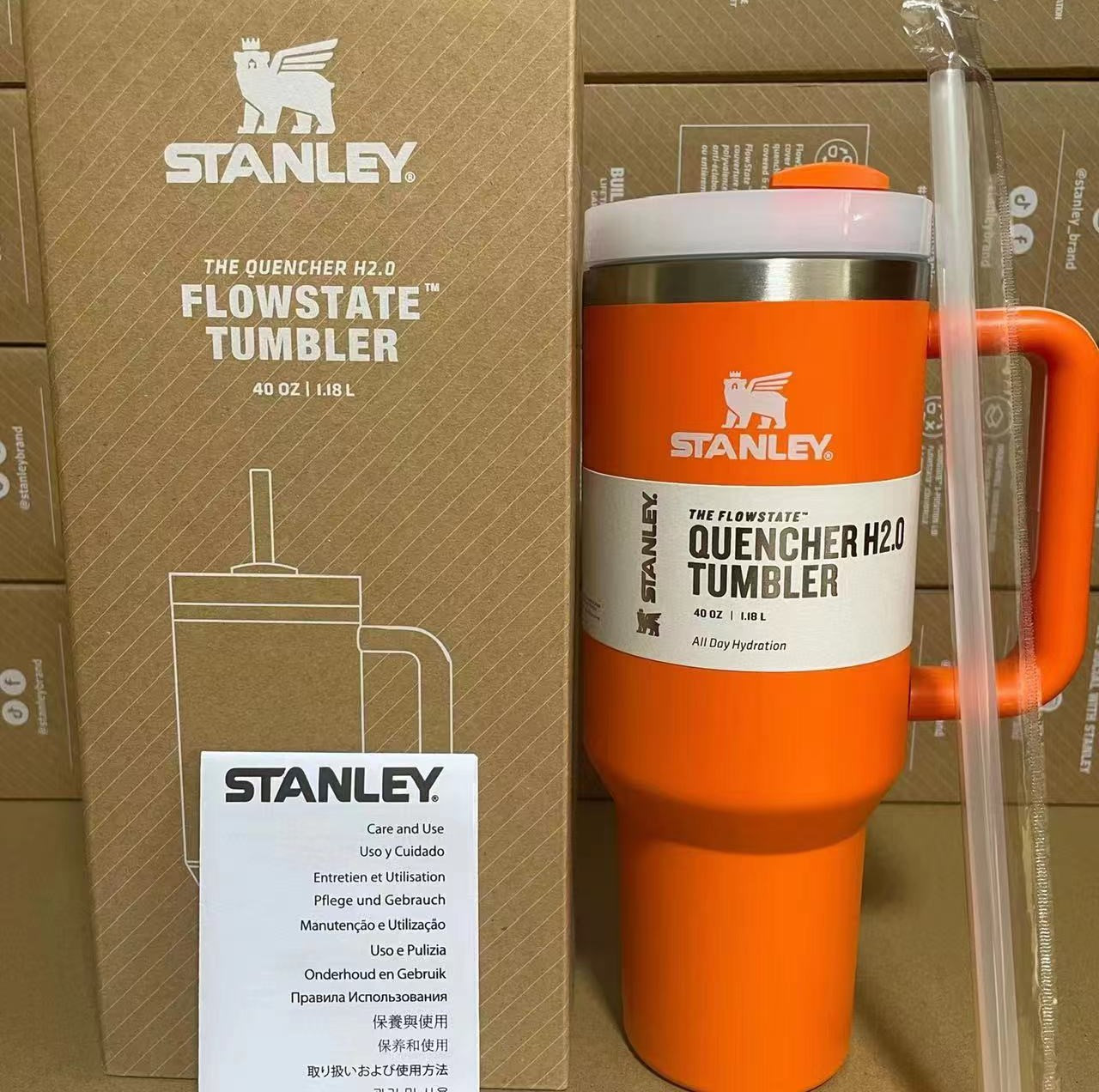 Термос термочашка Stanley Quencher H2.0 Tumbler з нержавіючої сталі 1,18 л Tigerlily KT6007819 peremogaua