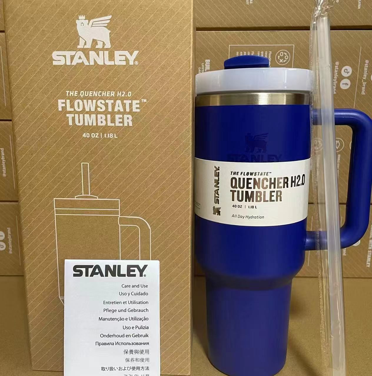 Термос термочашка Stanley Quencher H2.0 Tumbler з нержавіючої сталі 1,18 л Cobalt Blue KT6007818 peremogaua