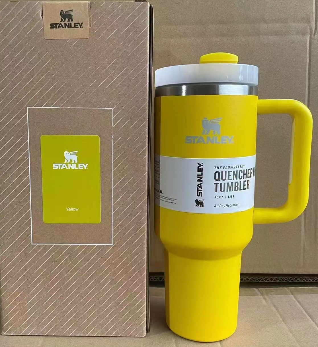 Термос термочашка Stanley Quencher H2.0 Tumbler з нержавіючої сталі 1,18 л Yellow KT6007817 peremogaua, фото 1