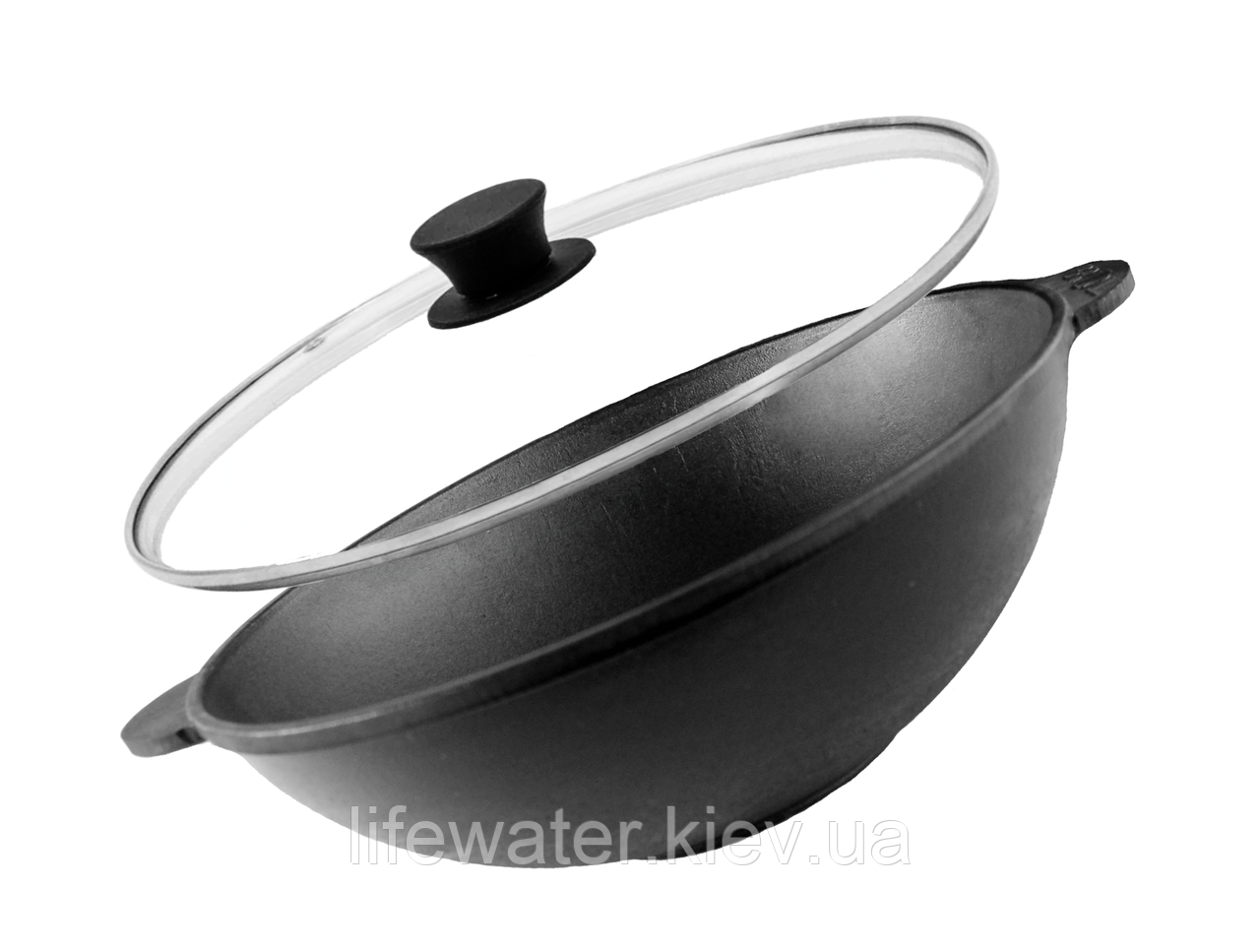 Чавунна сковорода WOK з кришкою 3,7 л