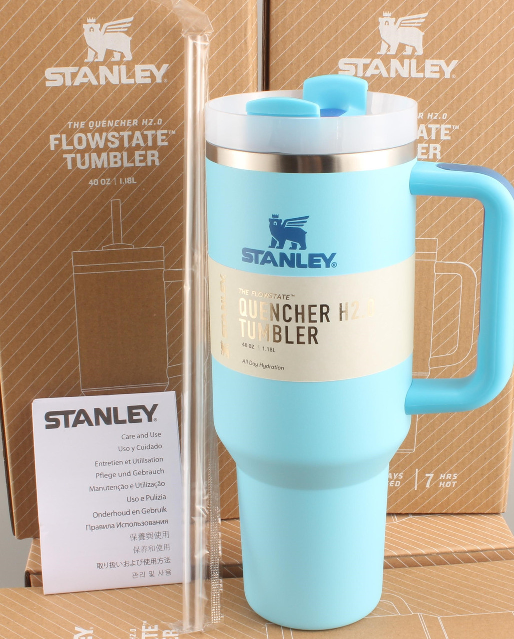 Термос термочашка Stanley Quencher H2.0 Tumbler з нержавіючої сталі 1,18 л Powder Blue KT6007807 peremogaua