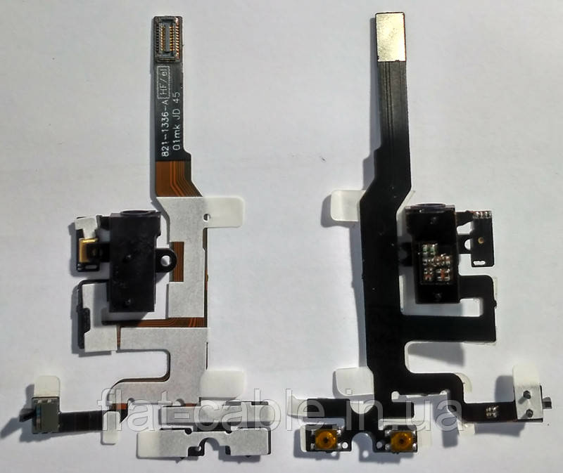 Шлейф кнопок гучності + HF iPhone 4S чорного кольору
