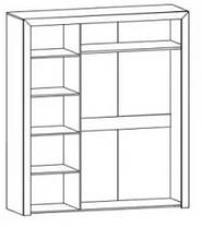 Шафа Флоренс 3Д 2141х1881х564мм секвоя + капучіно  Меблі-Сервіс, фото 2