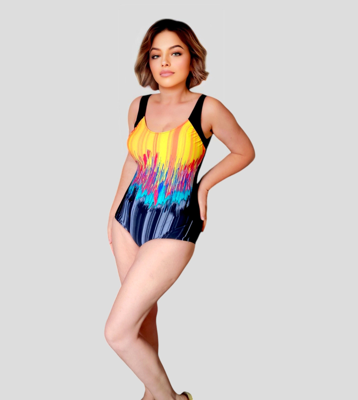 Купальник слитный  для полных Элина SAME  GAME 1007  желтый (В НАЛИЧИИ ТОЛЬКО 50 52 54 56  УКР р-ры)