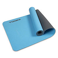 Килимок спортивний Toorx Yoga Professional TPE 183х60х0,6 см для йоги та фітнесу Azzurro/Antracite (MAT-183) 931141